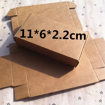 50pcs 11*6*2.2 cm-es, barna kraft papír díszdobozban Öröm, szappan, papír, ajándék pacakging doboz édesség kézműves papír doboz