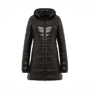 S~6XL Plus Size Nők Fény kabát Kabát 90% Fehér Kacsa Le a Kabátot Hölgy Kapucnis Téli Kabát, Hosszú Ujjú Meleg Vékony Téli Kabát 3