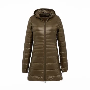 S~6XL Plus Size Nők Fény kabát Kabát 90% Fehér Kacsa Le a Kabátot Hölgy Kapucnis Téli Kabát, Hosszú Ujjú Meleg Vékony Téli Kabát 4