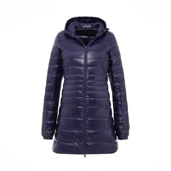 S~6XL Plus Size Nők Fény kabát Kabát 90% Fehér Kacsa Le a Kabátot Hölgy Kapucnis Téli Kabát, Hosszú Ujjú Meleg Vékony Téli Kabát 5