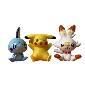Valódi tömeges Pokemon 5cm Pikachu Scorbunny Sobble Anime figurát Modell Játékok Ajándék Gyerekeknek