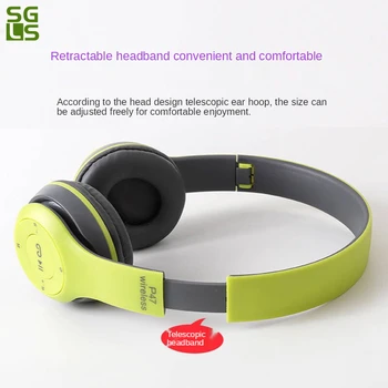 Új Sztereó Vezeték nélküli Bluetooth Fejhallgató zene vezeték nélküli fülhallgató Fejét szerelt fülhallgató Támogatás kulaklik bluetooth SD memória kártya 3