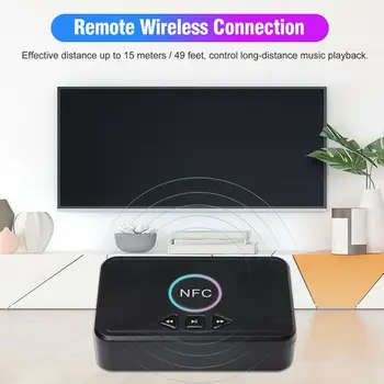 2021 Új NFC 5.0 Vevő A2DP AUX 3,5 mm-es RCA csatlakozó USB Okos Lejátszás Sztereó Audio Vezeték nélküli Adapter Autós TV-Hangszóró 3