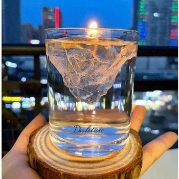 Kreatív Szója Viasz Úszó Jéghegy Illatos Gyertya Felfüggesztett viasz illatos gyertya Romantikus DIY nem tartalmazza üveg pohár lakberendezés