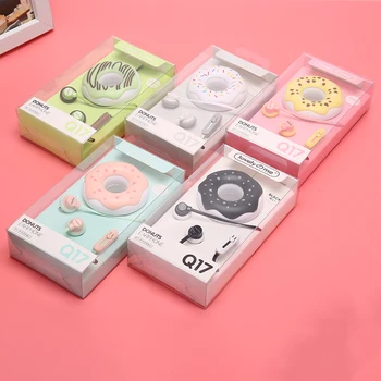 Édes Fánkot Macarons Fülhallgató 3,5 mm-es In-ear Vezetékes Sztereó Fülhallgató, Mikrofon Fülhallgató Esetben A Gyerekek IPhone/Xiaomi Lányok MP3 Ajándékok
