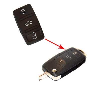 Gumi 3 gomb pad kompatibilis Volkswagen Seat csere ellenőrző kulcs ház 0