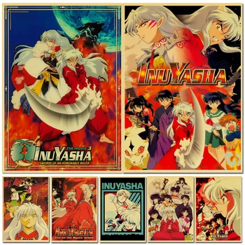 Klasszikus Anime Inuyasha Sorozat Vászon Festmény Wall Art Északi Poszterek, Nyomatok, Fali Képek, Nappali Dekoráció
