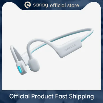 2022 Sanag A7 Levegő Vezetés Fülhallgató jég kék, Lélegzést utánzó Fény Vezeték nélküli, Vízálló Fülhallgató Apple Xiaomi Bluetooth Fejhallgató