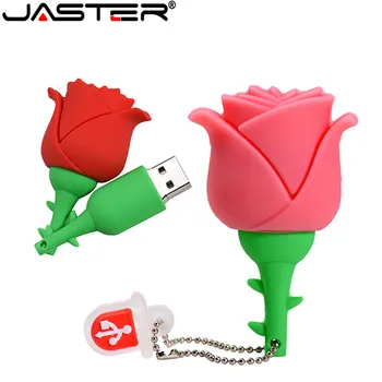JASTER Rose USB pendrive 64 GB 4 GB 8 GB 16 GB USB 2.0 Flash Memória Lemez Szilikon Pendrive Rajzfilm USB Stick Kártya pendrive