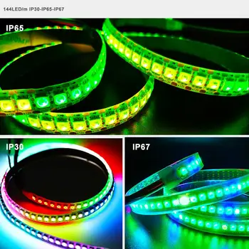 SK6812RGBW WS2812B WS2811 WS2813 WS2815 Egyedileg Címezhető RGB LED Szalag Szalag Fény 30/60/144led/m Vízálló IP30/65/67 4