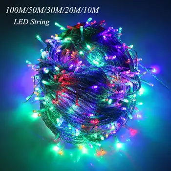 Új 5M-10M 20M 30M 50M 100M Új LED Tündér String Fény Kültéri Vízálló AC220V String Garland A Karácsony Karácsonyi Party, Esküvő 0