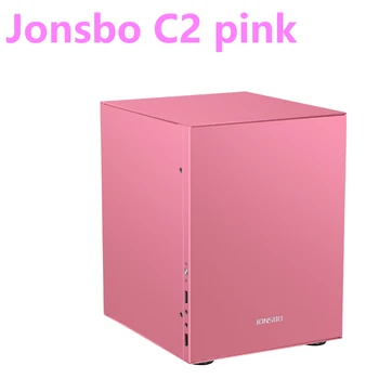 Jonsbo C2 Rózsaszín Alumínium Mini ITX MATX Számítógép Esetében USB3.0 Játék Kis Alváz C2S Fekete ITX HTPC Támogatja a 3.5