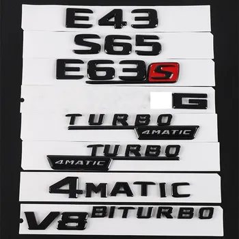 Fényes Fekete Embléma Jelvény Autó Matrica A Mercedes-Benz AMG A35 A35L A45 C63 C43 C63S E63 E43 E63S E53 CLA45 GLC43 GLE43 4matic