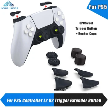 8DB/Set Playstation 5 PS5 Gamepad L2, R2 Trigger Gombok +D-Pad-Borító Készlet Játék Tartozékok, Vezérlő Kiterjesztett Gombok Készlet