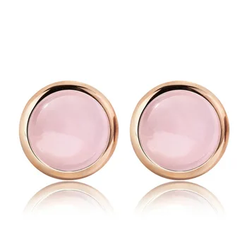 100% 925 sterling ezüst forró eladni természetes rózsaszín opál kő hölgyek'stud fülbevaló nagykereskedelmi ékszerek születésnapi ajándék csepp szállítás