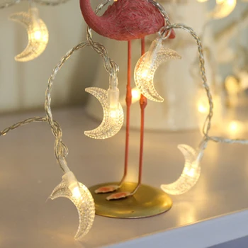 10/20/40 LED Hold String Lámpa elemes Hold Virág Gyűrű Nap Hálószoba, Nappali lakodalom Ramadan Dekoráció Fény 1
