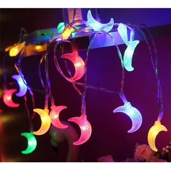 10/20/40 LED Hold String Lámpa elemes Hold Virág Gyűrű Nap Hálószoba, Nappali lakodalom Ramadan Dekoráció Fény 3