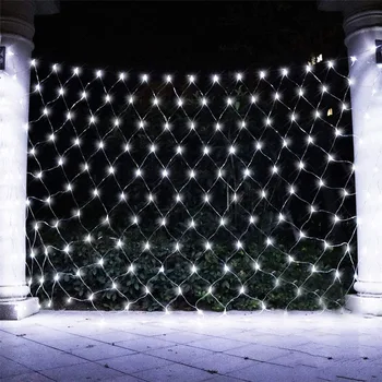 3×2M 2×2M 1.5×1,5 M LED Nettó Fény Kültéri Mesh Tündér Fény Karácsonyi lakodalom Függöny Jégcsap String Fény 4