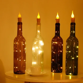 LED Karácsonyi Fények, Boros Üveg Dugó Tündér Garland String Fény Réz Drót Buli, Esküvő, Karácsony Fa, Ünnepi Dekoráció