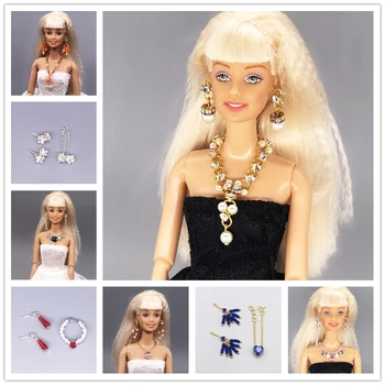 Ékszer szett, Fülbevalót, nyakláncot / Baba Kiegészítők DIY Cosplay Baba Játék 1/6 Xinyi Barbie FR Baba, barbie tartozékok