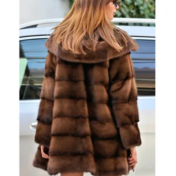 A nők valódi nercbunda, kabátok, női bunda, bunda valódi, hosszú prémes kabát női téli ruhák, oversize 6xl 5xl 7xl-Utánzat, szőrme kabátok 2