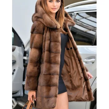 A nők valódi nercbunda, kabátok, női bunda, bunda valódi, hosszú prémes kabát női téli ruhák, oversize 6xl 5xl 7xl-Utánzat, szőrme kabátok 3