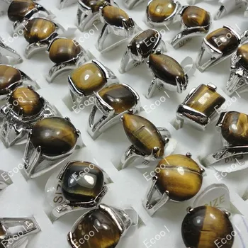 100 Új nagykereskedelmi ékszerek, gyűrű, sok-tigris-szeme szép ezüst bevonatú Gyűrű Ingyenes szállítási RL276