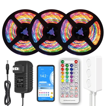 65.6 ft LED Szalag Lámpa Bluetooth RGBIC Fény Csík 38 Kulcs Távirányító Címezhető Pixel Szalag Világítás Hálószoba, Haza