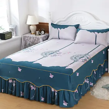 3PCs Grace virágos ágytakaró ágynemű pamut nyomtatás king-size ágy, fedél ágytakarók királynő hálószoba, lakberendezés ágy, fedél párnahuzat 0