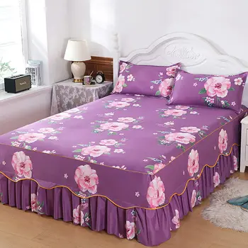 3PCs Grace virágos ágytakaró ágynemű pamut nyomtatás king-size ágy, fedél ágytakarók királynő hálószoba, lakberendezés ágy, fedél párnahuzat 3