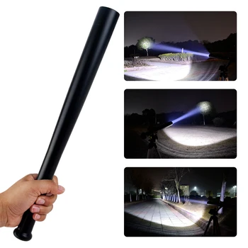 Kültéri Sürgősségi LED önvédelem Baseball Mace Zseblámpa Zseblámpa Vízálló Szuper Fényes Baton Alumínium Elemlámpa