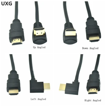15cm-1.5 m-es HD-EGY Férfi, Hogy HD-Le & Up & Balra & Jobbra Könyök 90 Fokos Férfi HD Hosszabbító Kábel, HDMI-kompatibilis-1.4 v Ferde Kábel