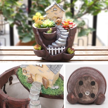 Aranyos Parasztház Virágcserép Pozsgás Növények Növények Ültetvényes Mini Bonsai Tündér Kert Kit Asztali Dekoráció Tavaszi Retro Haza Manor Ajándék 2