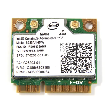 Kétsávos 300Mbps, Vezeték nélküli, Bluetooth 4.0 Intel Centrino Advanced-N 6235 6235ANHMW Fél Mini PCI-E Wifi Kártya 802.11 agn