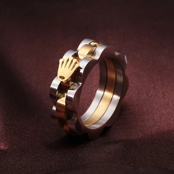 Új Márka Korona Rozsdamentes Acél Sebességmérő Esküvő Divat Gyűrűk Medálok Link Férfiak Nők Ujján Gyűrű, Ékszerek, Ajándék