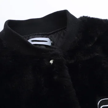 Harajuku vintage fekete hímzett betűkkel bélelt dzseki férfi parka kabát plusz pamut streetwear vastag kabát baseball dzseki meleg 2