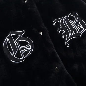 Harajuku vintage fekete hímzett betűkkel bélelt dzseki férfi parka kabát plusz pamut streetwear vastag kabát baseball dzseki meleg 5