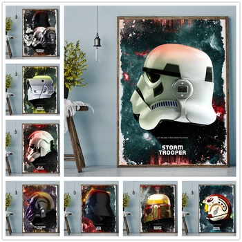 Klasszikus Sci-Fi Film Star Wars Gonosz Fejét Art Kreatív Plakát Vászon Festmény Nappali, Hálószoba Dekoráció Festés Cuadros