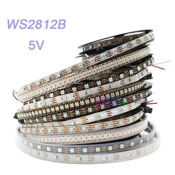 1m/2m/3m/4m/5m WS2812B Smart led szalag DC5V 30/60/74/96/100/144 képpont/led/m WS2812 IC WS2812B/M led Szalag lámpa IP30/IP65/IP67