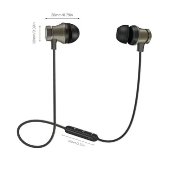 Mágneses Vezeték nélküli Bluetooth-kompatibilis Fülhallgató Sztereó Sport Vízálló Fülhallgató in-ear Fülhallgató Mikrofon IPhone 7 Samsung 5