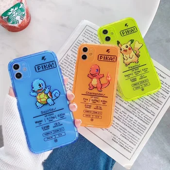 Pokemon Pikachu Rajzfilm Szilikon Pár Telefon Esetében Fluoreszkáló Squirtle Charmander Iphone 7 8Plus X Xr Xs Max 11 Sétány 4