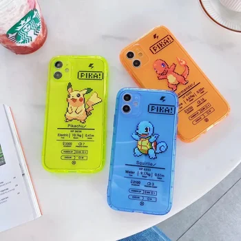 Pokemon Pikachu Rajzfilm Szilikon Pár Telefon Esetében Fluoreszkáló Squirtle Charmander Iphone 7 8Plus X Xr Xs Max 11 Sétány 5