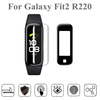 3D Ívelt Puha Smartband Védőfólia Takarja A -Samsung -Galaxy Fit 2 R220 Okos Karszalag Fit2 Teljes Képernyő Védő Fedél 4