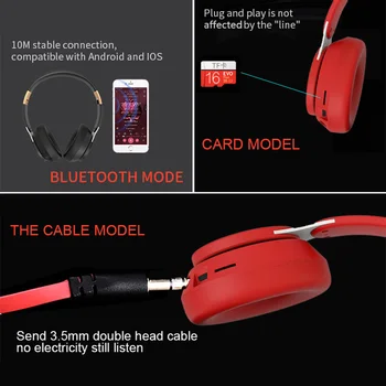 Divatos Fejhallgató Bluetooth Headset Fehér Aktív zajcsökkentés Fülhallgató Vezeték nélküli HD, Sztereó Összecsukható Mic Sport Zenét Fülhallgató 3