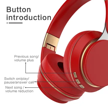 Divatos Fejhallgató Bluetooth Headset Fehér Aktív zajcsökkentés Fülhallgató Vezeték nélküli HD, Sztereó Összecsukható Mic Sport Zenét Fülhallgató 4