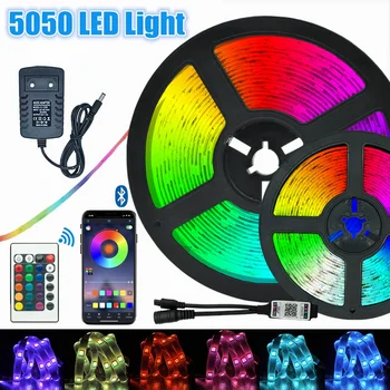 5050 LED Szalag A Fél Hálószoba Dekoráció Bluetooth, Infravörös Távvezérlő Zene Éjszakai világítás RGB Szalag Lámpa String