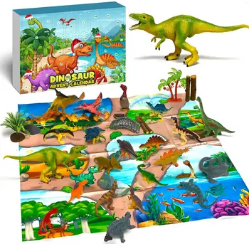 Dinoszaurusz Adventi Naptár a Fiúk 2021 Karácsony, 24 Dinoszauruszok Adatok Playset a Játék Térkép Visszaszámlálás Nap Karácsony Karácsonyi Ho