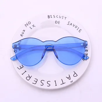 Divat Színes napszemüvegek Nők keret nélküli Napszemüveg Márka Tervezője Vintage Átlátszó Szemüveges Lány Unisex Gafas Oculos n613 1