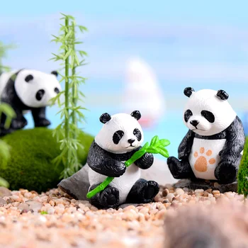 INKANEAR Mini Cuki Panda Játékok, Anime Aranyos Állatok Kézműves Micro Tündér Kert Miniatűr Figurákat Terrárium Díszek, Kiegészítők