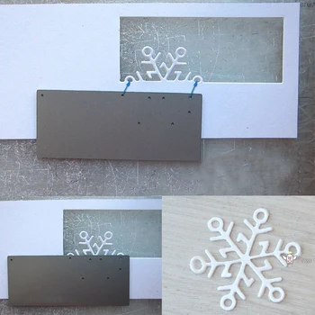 Hópehely kártya keret Fém Vágó Meghal Stencil DIY Scrapbooking Papír/fotó Kártyák Dombornyomás Meghal